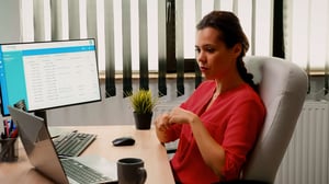 Employee on a webinar