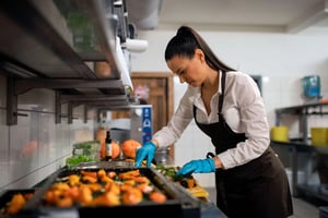 Chef working in kitchen